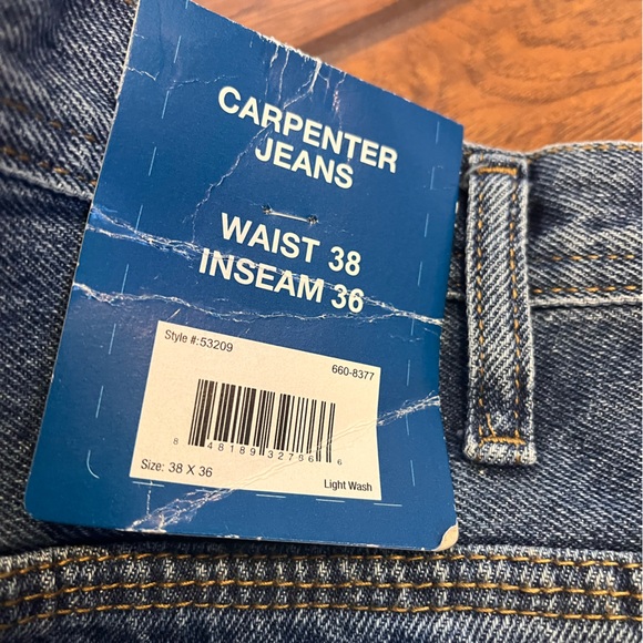 Rugged Wear RW Carpenter jeans men’s 38x36 blue Loose Fit straight NWT heavy - Picture 10 of 12